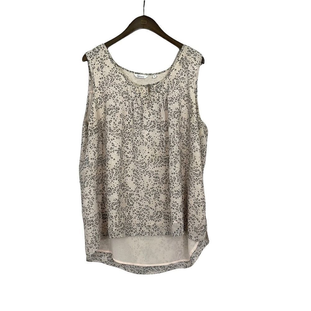 Reitmans Plus Size Peach and Grey Sleeveless Top Size 16